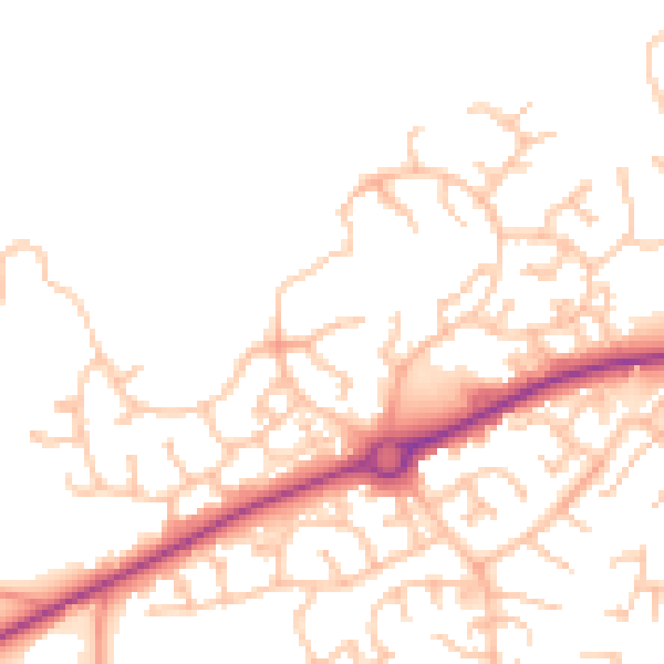 Daytime road noise heatmap for HR2 7ZG