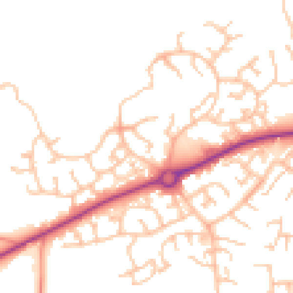 Daytime road noise heatmap for HR2 7ZH