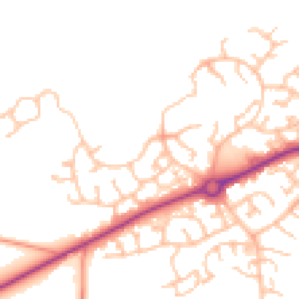 Daytime road noise heatmap for HR2 7ZL