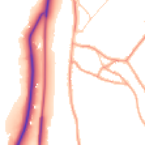 Daytime road noise heatmap for HR2 8AL