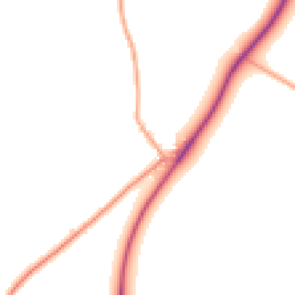Daytime road noise heatmap for HR2 8BS