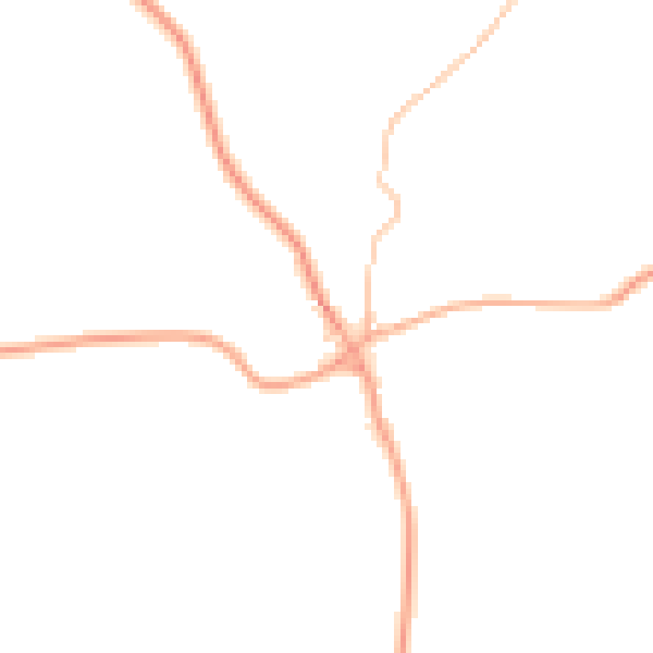 Daytime road noise heatmap for HR2 8DZ