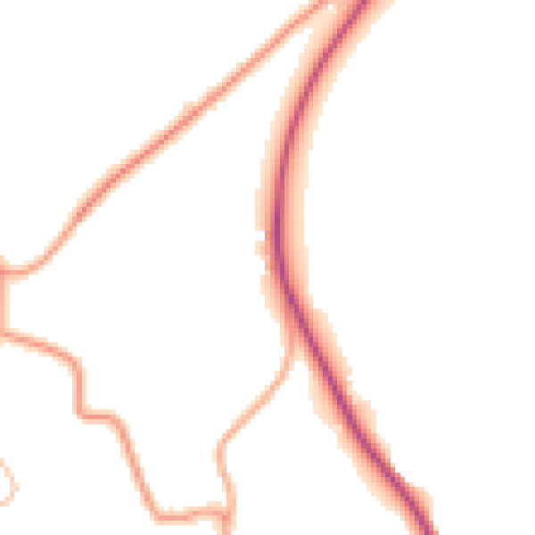 Daytime road noise heatmap for HR2 8EE