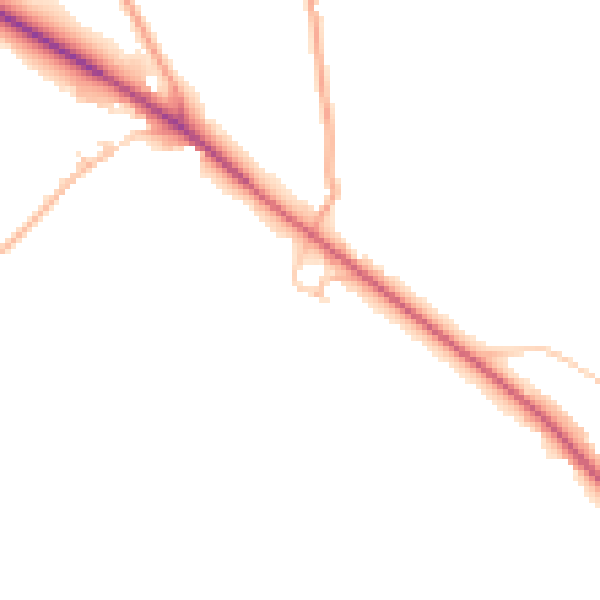 Daytime road noise heatmap for HR2 8HT