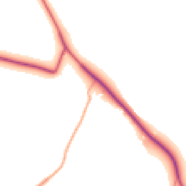 Daytime road noise heatmap for HR2 8NL