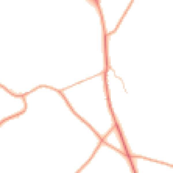 Daytime road noise heatmap for HR2 8QA