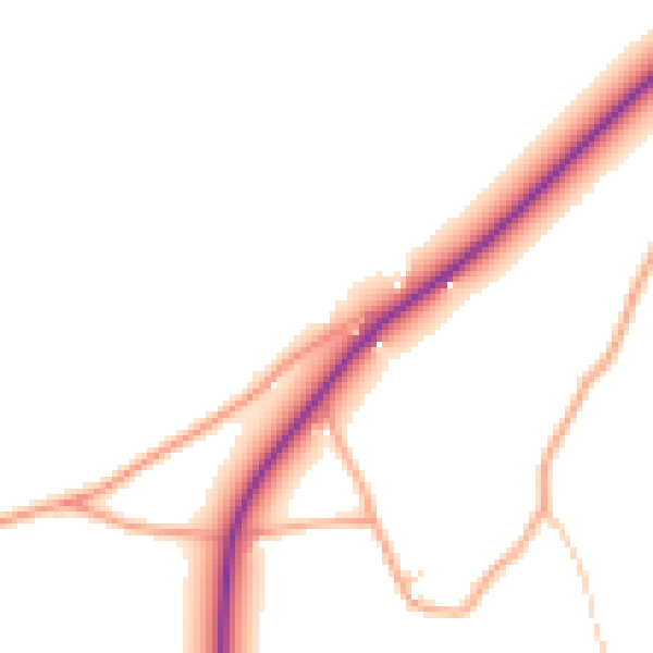 Daytime road noise heatmap for HR2 9AD