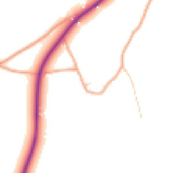 Daytime road noise heatmap for HR2 9AG