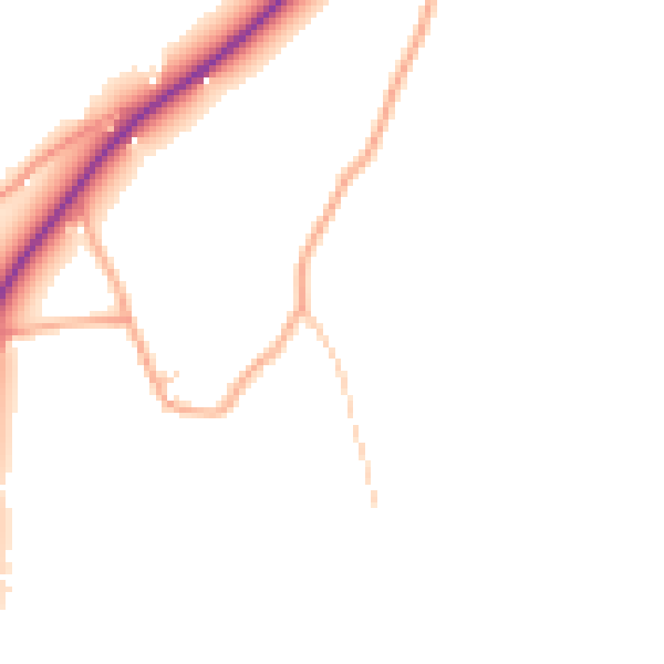 Daytime road noise heatmap for HR2 9AH