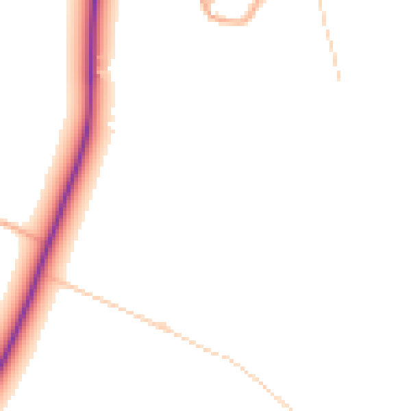 Daytime road noise heatmap for HR2 9AJ
