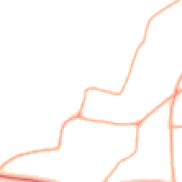 Daytime road noise heatmap for HR2 9BE
