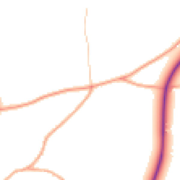 Daytime road noise heatmap for HR2 9BL