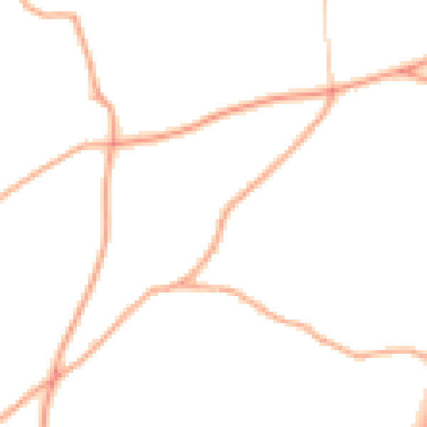 Daytime road noise heatmap for HR2 9BN