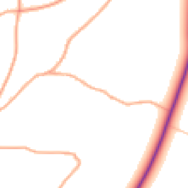 Daytime road noise heatmap for HR2 9BX