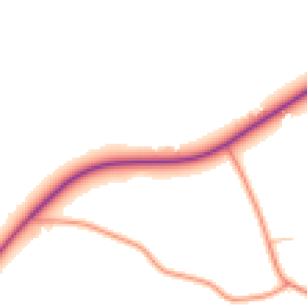 Daytime road noise heatmap for HR2 9DG