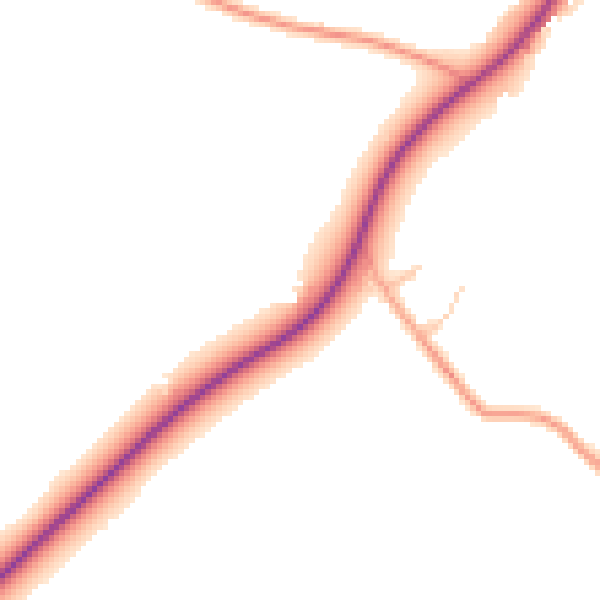 Daytime road noise heatmap for HR2 9DY