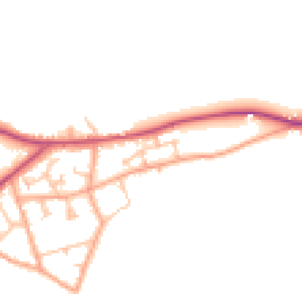 Daytime road noise heatmap for HR2 9FE