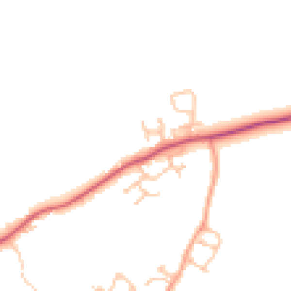 Daytime road noise heatmap for HR2 9HH