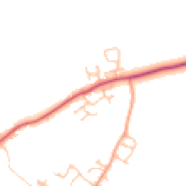 Daytime road noise heatmap for HR2 9HP