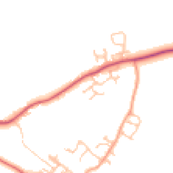 Daytime road noise heatmap for HR2 9NG