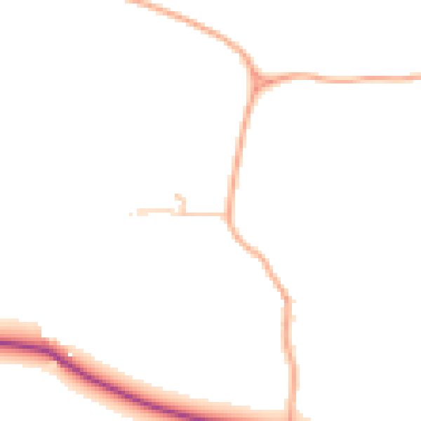 Daytime road noise heatmap for HR2 9SD