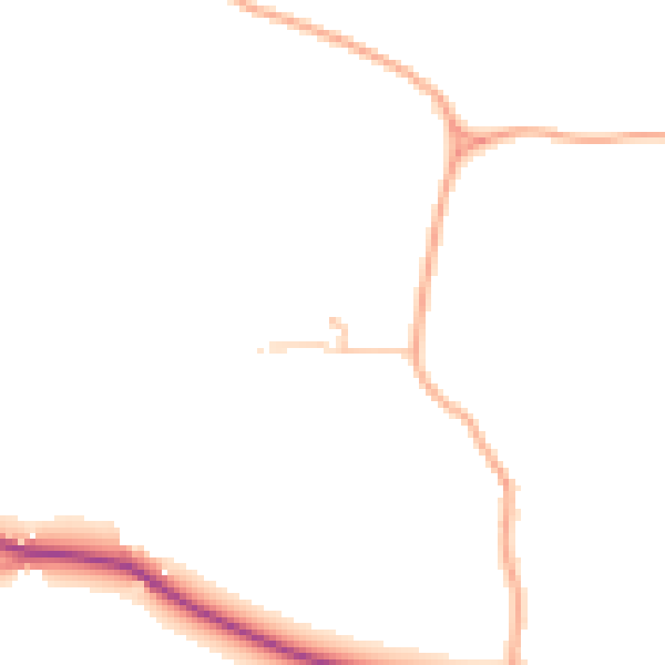 Daytime road noise heatmap for HR2 9SG