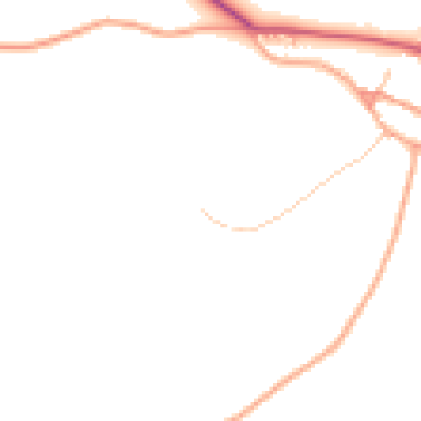 Daytime road noise heatmap for HR3 6BN