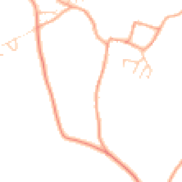 Daytime road noise heatmap for HR4 7RJ