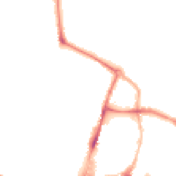 Night-time road noise heatmap for HR4 9LD