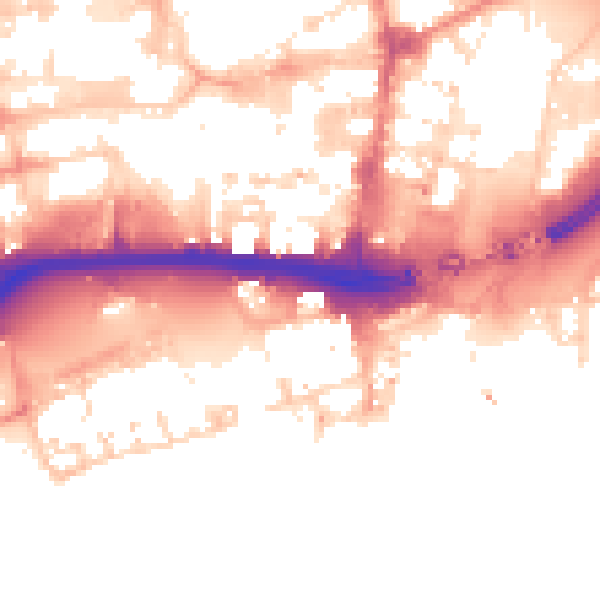 Daytime road noise heatmap for HU1 1AN