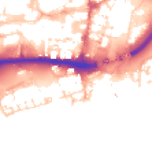 Daytime road noise heatmap for HU1 1AP