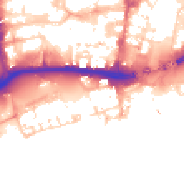 Daytime road noise heatmap for HU1 1AS