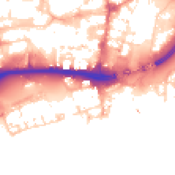 Daytime road noise heatmap for HU1 1AT