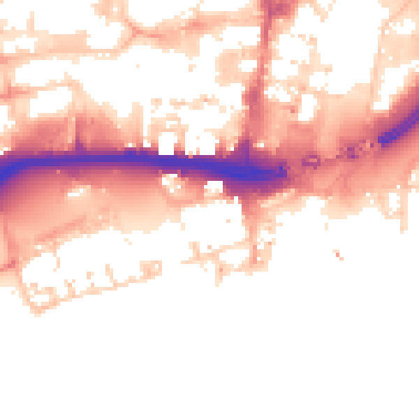 Daytime road noise heatmap for HU1 1AU