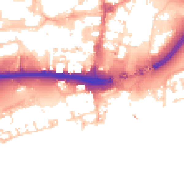 Daytime road noise heatmap for HU1 1AW