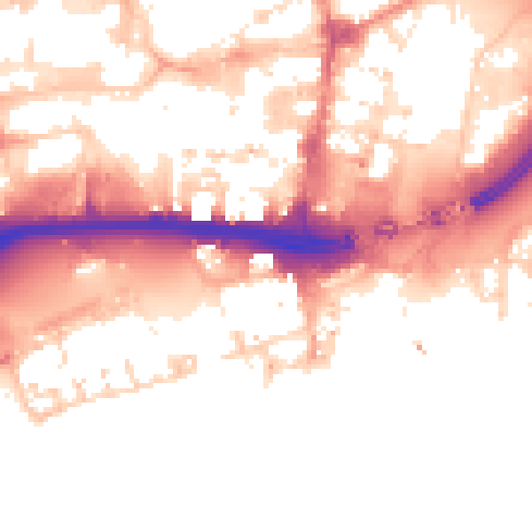 Daytime road noise heatmap for HU1 1AX