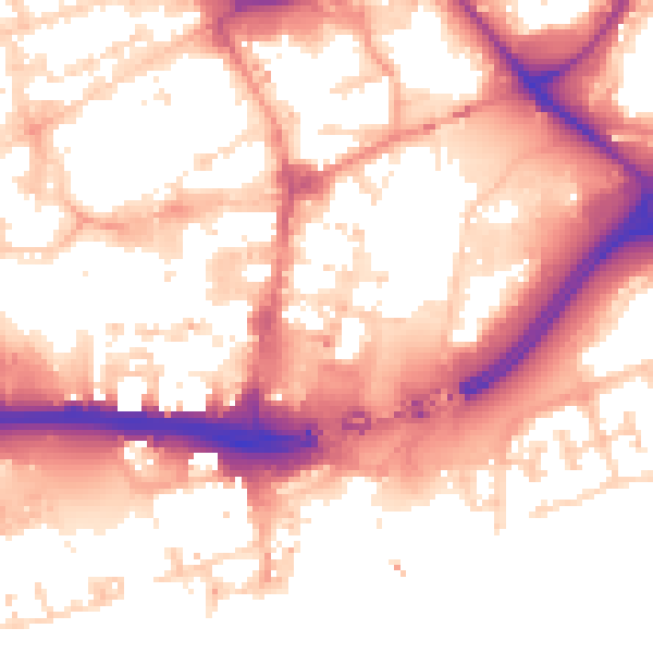 Daytime road noise heatmap for HU1 1AY