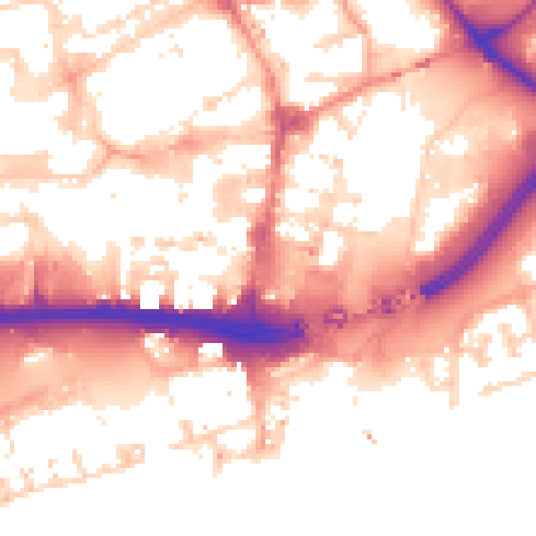 Daytime road noise heatmap for HU1 1BE