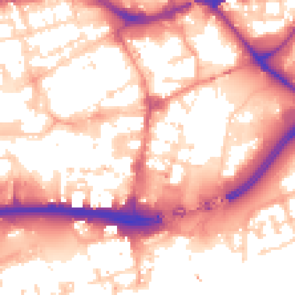 Daytime road noise heatmap for HU1 1EA