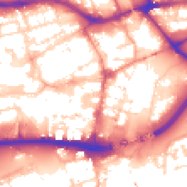 Daytime road noise heatmap for HU1 1ED