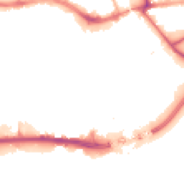 Night-time road noise heatmap for HU1 1ED