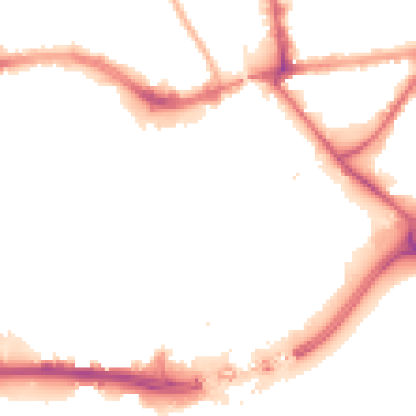 Night-time road noise heatmap for HU1 1EP