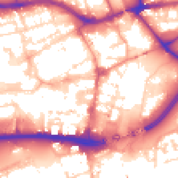Daytime road noise heatmap for HU1 1ER
