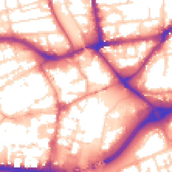 Daytime road noise heatmap for HU1 1HA
