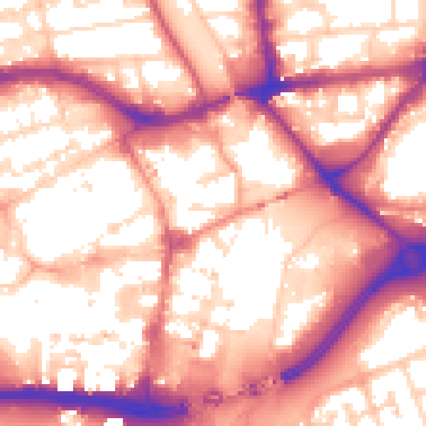 Daytime road noise heatmap for HU1 1HB