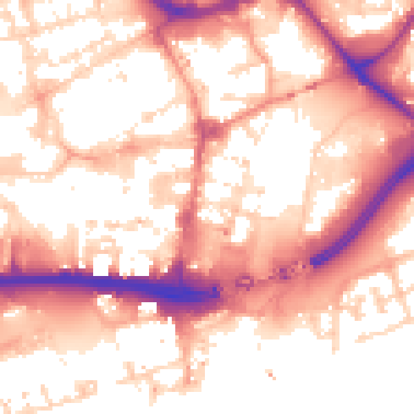 Daytime road noise heatmap for HU1 1LA