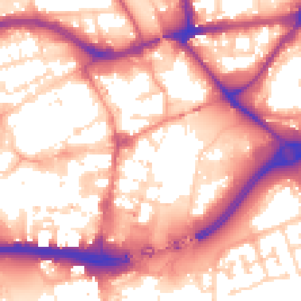 Daytime road noise heatmap for HU1 1NE