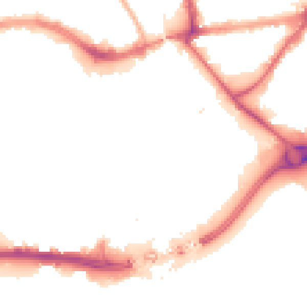 Night-time road noise heatmap for HU1 1NE