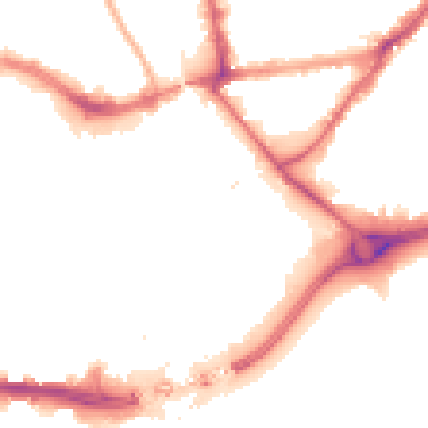 Night-time road noise heatmap for HU1 1NG