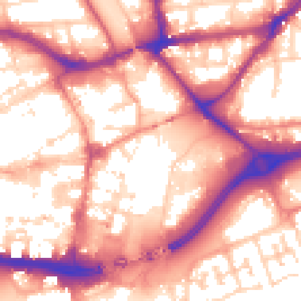 Daytime road noise heatmap for HU1 1NH